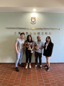 The team of IMSE (from left to right: Ongkowijono Christian, Benedicta Stefani, Arora Kshitij, and Medetova Alima) celebrated the championship in the CILTHK Student Day 2021 competition.